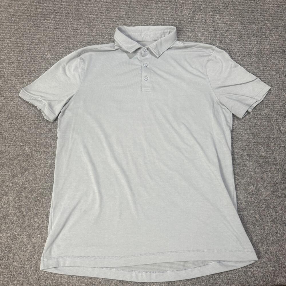 Lululemon Polo Shirt Mens Medium Gray Solid Performance Golf Athletic Stretch